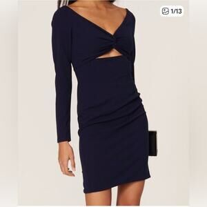 Dress the Population Navy Blue Jade Cutout Sheath Dress